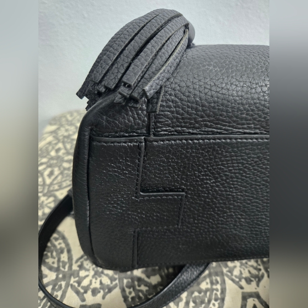 Tory Burch Mcgraw Black Leather Backpack with Tassel - Picture 16 of 16